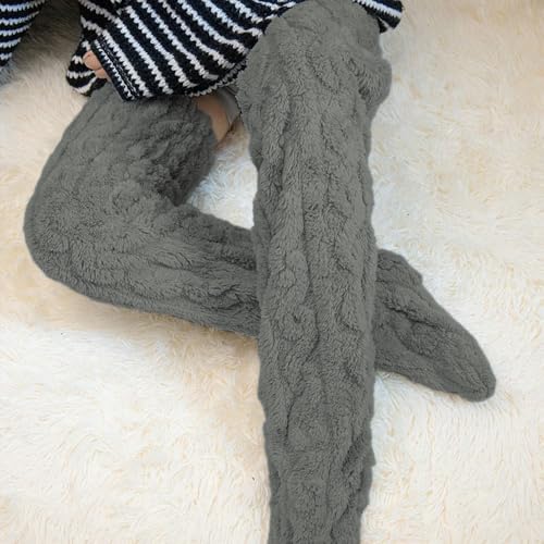 YELAIVP Over the Knee Fuzzy Socks for Women - Cozy Thigh High Leg Warmers4