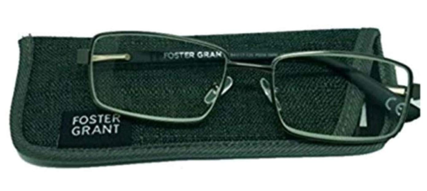 Foster Grant men's Knox Scratch Resistant Black Reading Glasses,+1.50