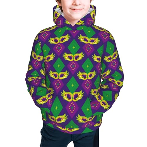 Mardi Gras Carnival3 Kids Pullover Hoodies Boys Sweatshirts Girls Athletic Clothes with Pocket2