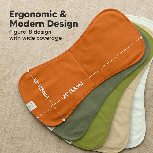 Image of KeaBabies 5-Pack Organic Burp Cloths Baby Girl, Boy - Extra Large, Absorbent Baby Burp Cloths, Soft Burping Cloths for Babies, Newborn Burp Clothes, Cotton Burp Rags, Thick Burp Cloth (Palms /Quin)