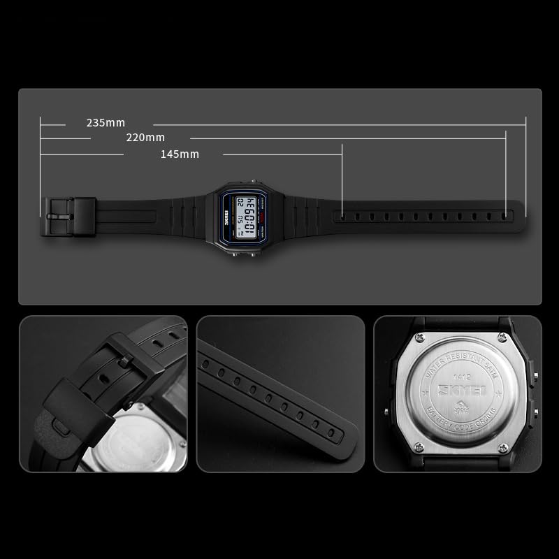 SKMEI Men's Military Digital Sports Watches Waterproof Womens Watches with Luminous Alarm Big Face for Outdoor3