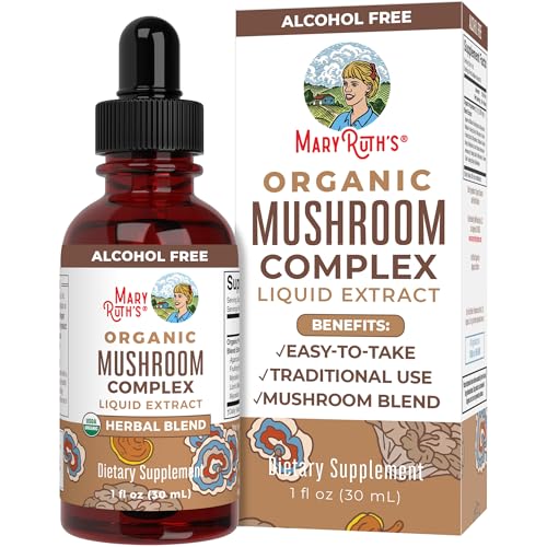MaryRuth Organics USDA Organic Mushroom Complex | Herbal Liquid Drops, Mushroom Supplement | Lion's Mane, Reishi Mushroom, Shiitake Mushrooms | NonGMO, Vegan