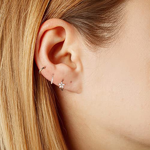 Image of DAILY VIBES Dainty Butterfly Cross CZ Small Huggie Hoop Earrings for Women