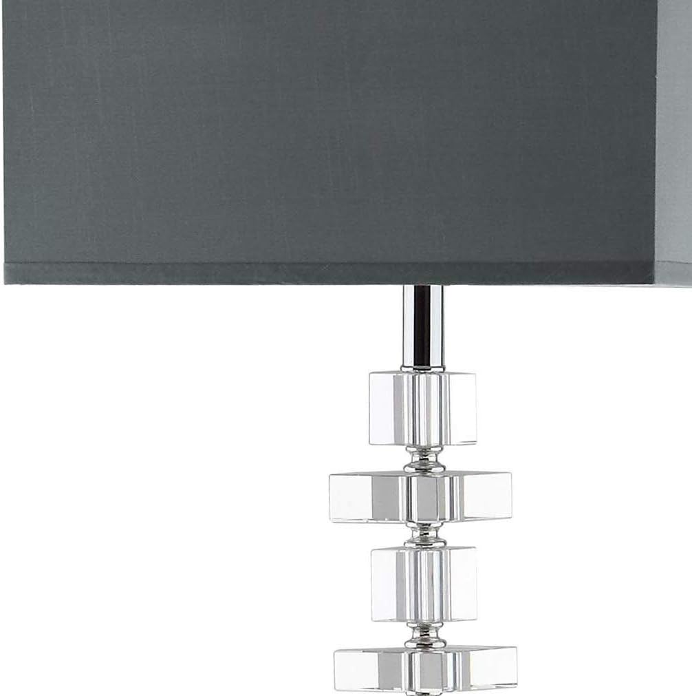 SAFAVIEH Lighting Collection Times Square Modern Clear Crystal/ Chrome 60-inch Living Room Bedroom Home Office Standing Floor Lamp (LED Bulb Included)