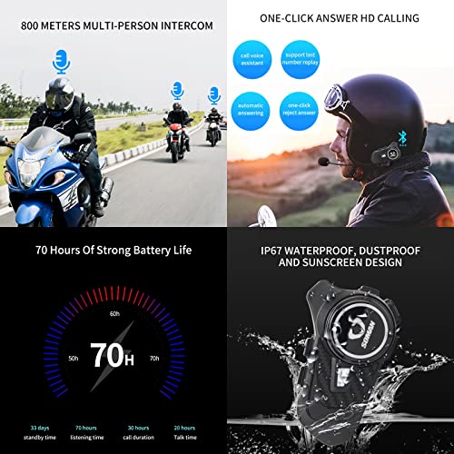 BCBKD Casco Moto con Interfono Bluetooth Integrato...