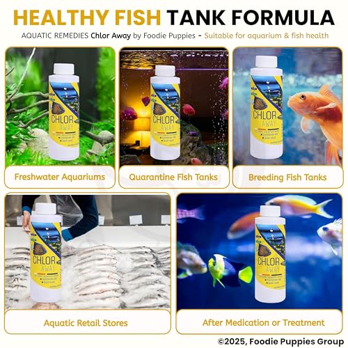 Image of Foodie Puppies Aquatic Remedies Chlor Away - 100ml (Pack of 2) | Suitable for Fresh Water and Salt Water | Chlorine and Chloramine Remover | Aquarium Water Conditioner, with Free Key Ring