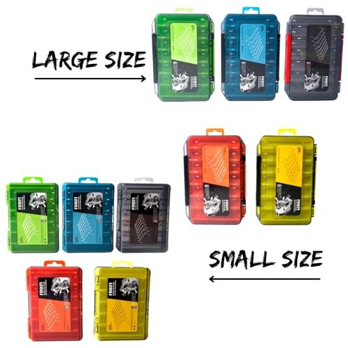 Caja de almacenamiento para aparejos de pesca de doble cara impermeable - Organizadora grande negra para cebos, ganchos y accesorios, portátil y transparente miniatura 5