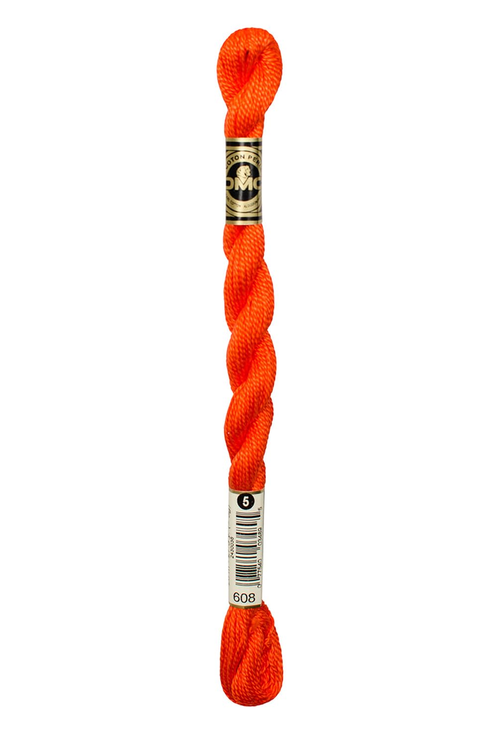 DMC 115 5-608 Pearl Cotton Thread, Bright Orange, Size 5