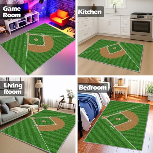 Tapete de béisbol 3'x5' para dormitorio antideslizante miniatura 4