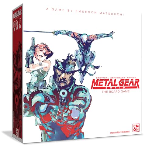 CMON Metal Gear Solid The Board Game - Juego de Sigilo y Estrategia, campaña de 14 misiones y 6 misiones de Realidad Virtual, Personajes icónicos y peleas de Jefes, a Partir de 14 años, 1-4 Jugadores