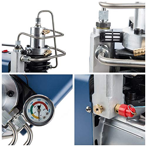 Orion Motor Tech High-Pressure Electric Air Compressor Pump with Pressure Gauge, 4500 PSI/30 MPa /300 BAR Air Pump for Air Rifle PCP Airgun Paintball Scuba Fill Station for Fire Fighting and Diving