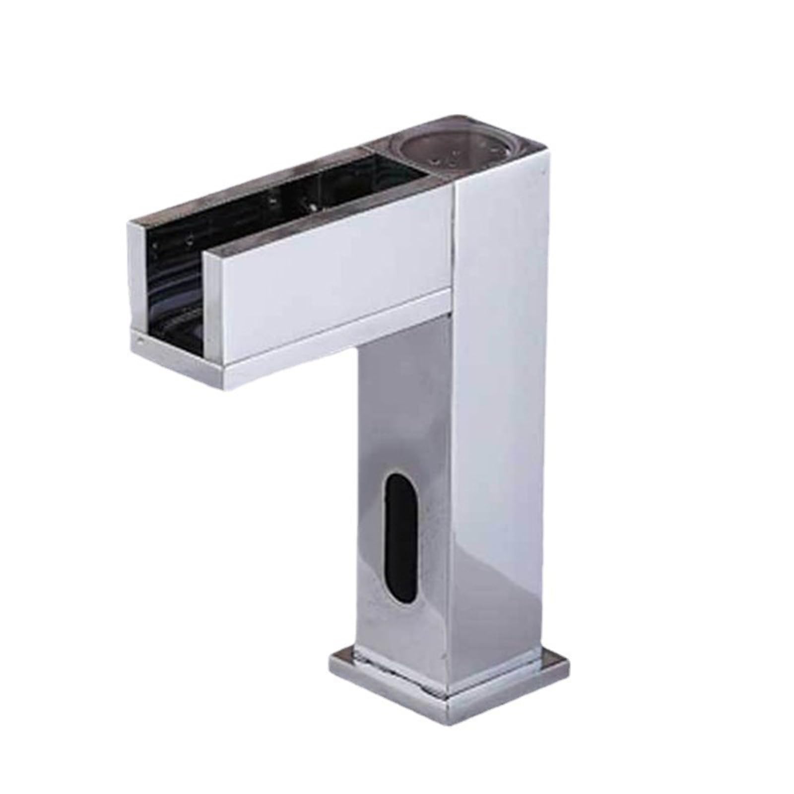 ZYCHSJXA Touchless Bathroom Sink Faucets Battery Waterfall Faucet Chrome Hand Basin Taps Temperature-Controlled Color Change