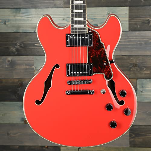 D'Angelico 6 String Semi-Hollow-Body Electric Guitar, Right (DAPDCFRCSCB)
