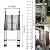 14.4 FT Aluminum Telescoping Ladder with Detachable Hook Extension Ladder Button Retraction Telescopic Locking Mechanism Compact Ladders for 330 Pound Capacity