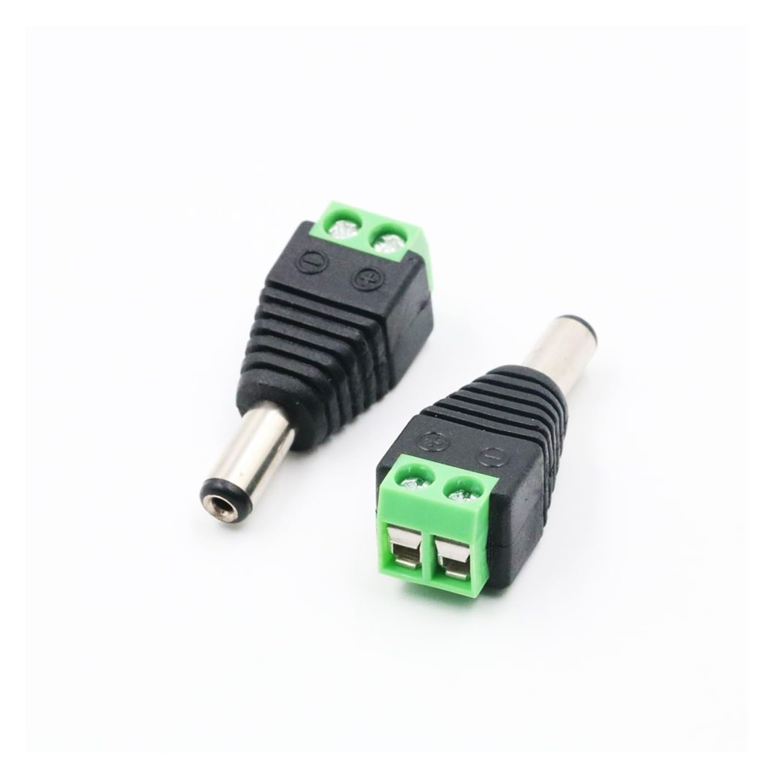 DC Terminal Connector 2-pinowy adapter zasilania 5,5 x 2,1/2,5 mm męski na żeński do taśmy LED CCTV (Male,10 szt., 5,5 x 2,1 mm)