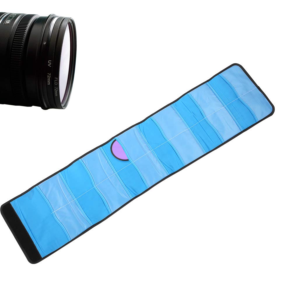 Tyenaza Filter-Aufbewahrung Tasche, 12 Slots Schwarz Nylon-Stoßdämpfer-Aufbewahrung Beutel Fall Beutel Für Innerhalb von 82mm Kamera Objektiv Filter: 