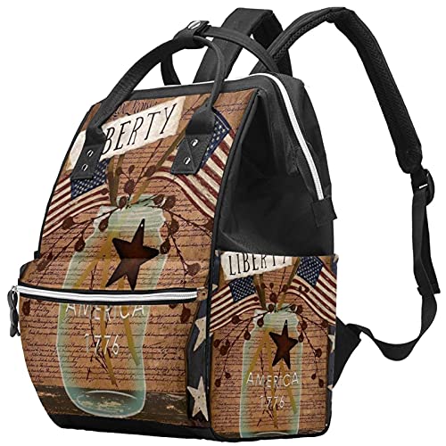 WJJSXKA Mochilas Bolsa de pañales Mochila para portátil Mochila de viaje Senderismo Mochila para mujeres Hombres - liberty america 1776