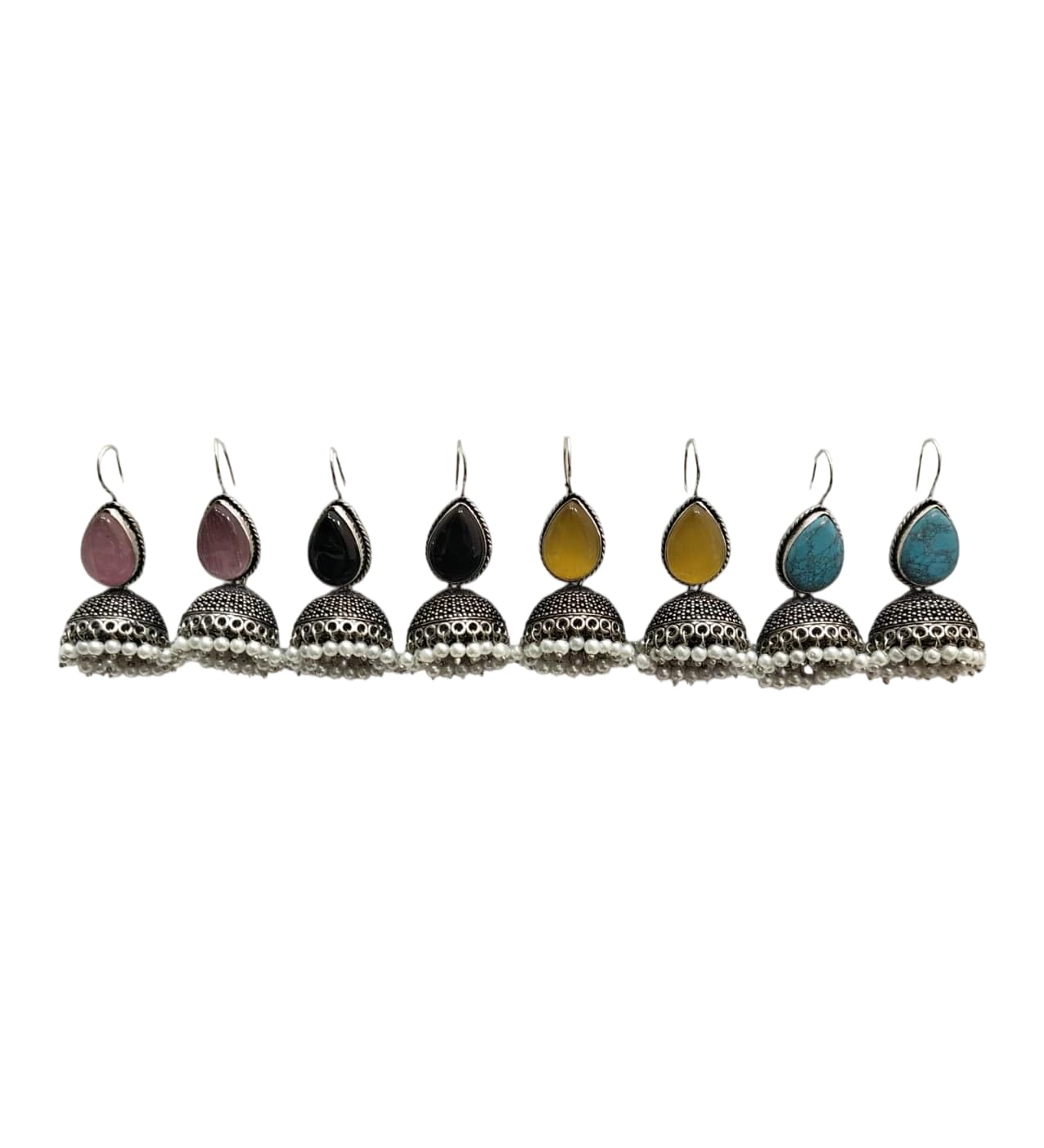 Boho Tribal Jhumka Earrings for Women & Girls | Oxidised Dome Drop Earrings | Traditional Party Statement Jewelry for Festive, Wedding & Casual Look-image-13