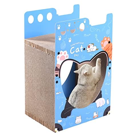 Cat House,Cat Scratch Pad, Cat Scratcher Cardboard,Reversible,Durable Recyclable Cardboard, Premium Scratch, Suitable for Cats to Rest, Grind Claws and Play Cover