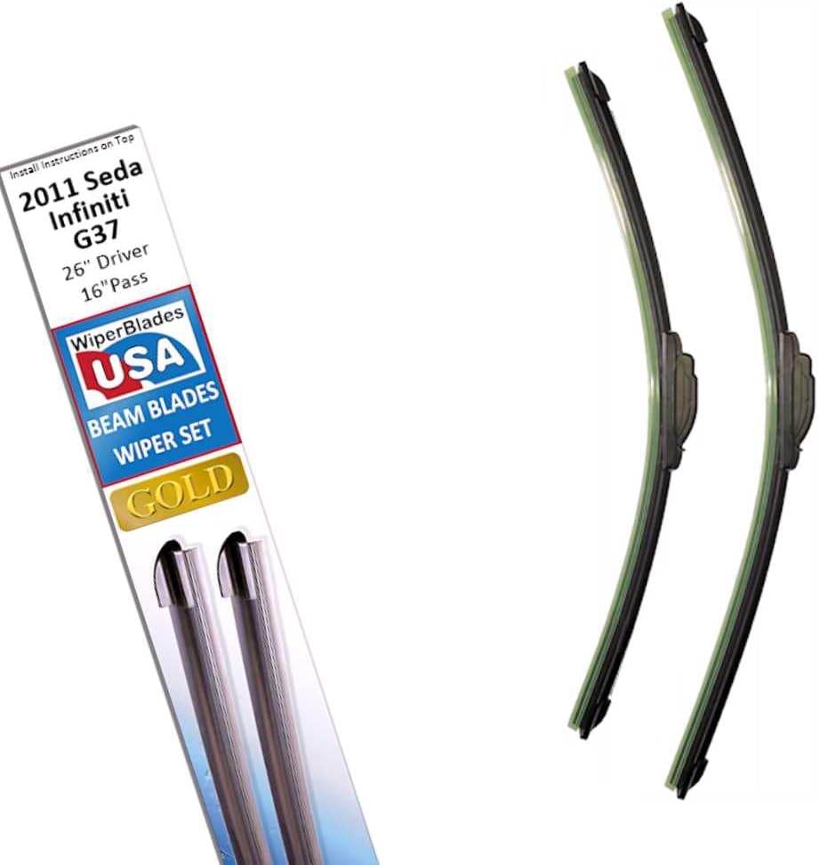 Beam Blade Wipers Set for 2011 Infiniti G37 Sedan