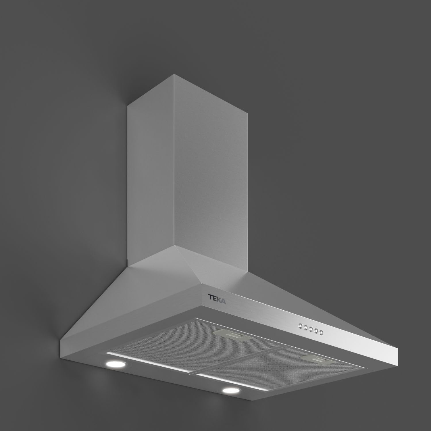TEKA Campana Decorativa Piramidal, Acero Inoxidable, 3 Velocidades, 60 cm | Control Electrónico, Lámparas LED Dobles, 2 Filtros de Aluminio, Reducción de Salida Incluida, DBP 68150 EOS IX