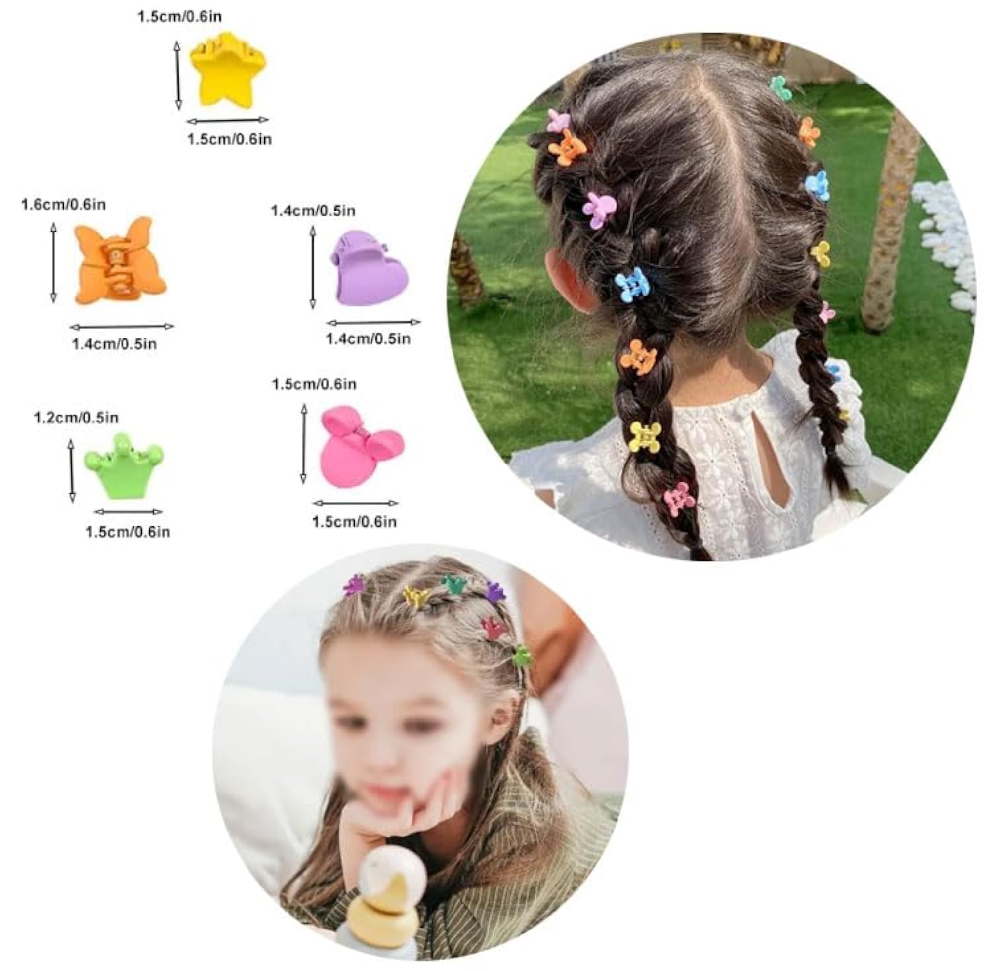 Mini Cherry Blossom Clips Cute Braided Hairpins, 100-Piece Set