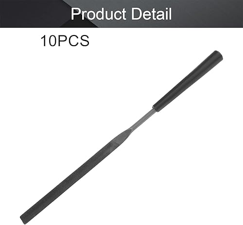 Miniatura 4 de Utoolmart Lima de aguja de acero al carbono, juego de 10 limas de aguja de acero, 0.118 in x 5.512 in con mango de plástico, para piedra de vidrio