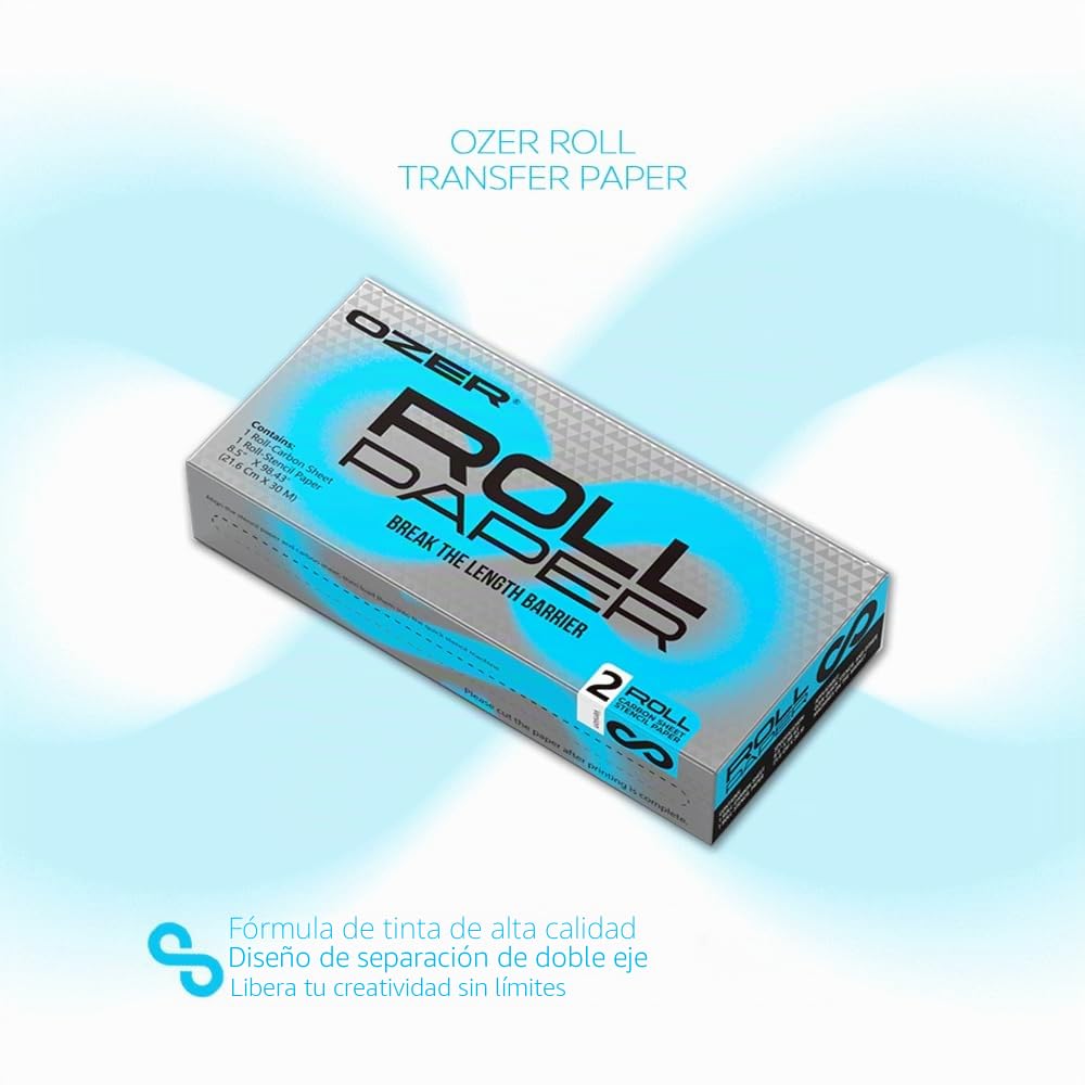 OZER Rollo de papel de transferencia de tatuajes, 3 m de largo, papel de transferencia para tatuajes para artistas del tatuaje