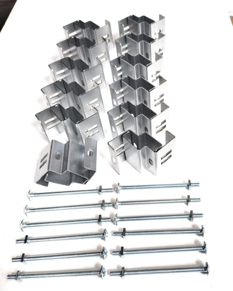 POSTFIX Metal Brackets to fit 4" x 4" SLOTTED CONCRETE FENCE POSTS - Packs of 4, 8 and 12. (Pack of 12)