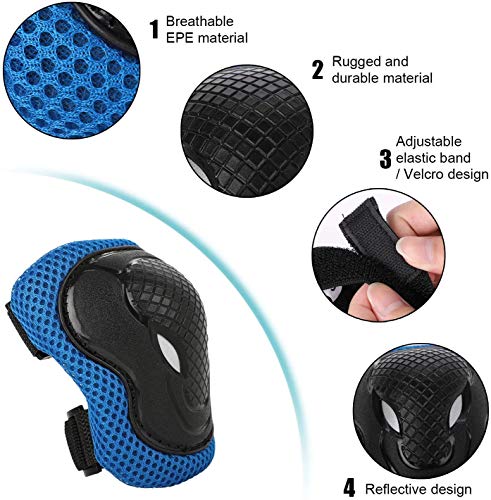 image for ValueTalks Kids Protective Gear, 4-15 Years Kids Knee Pads Elbow Pads 