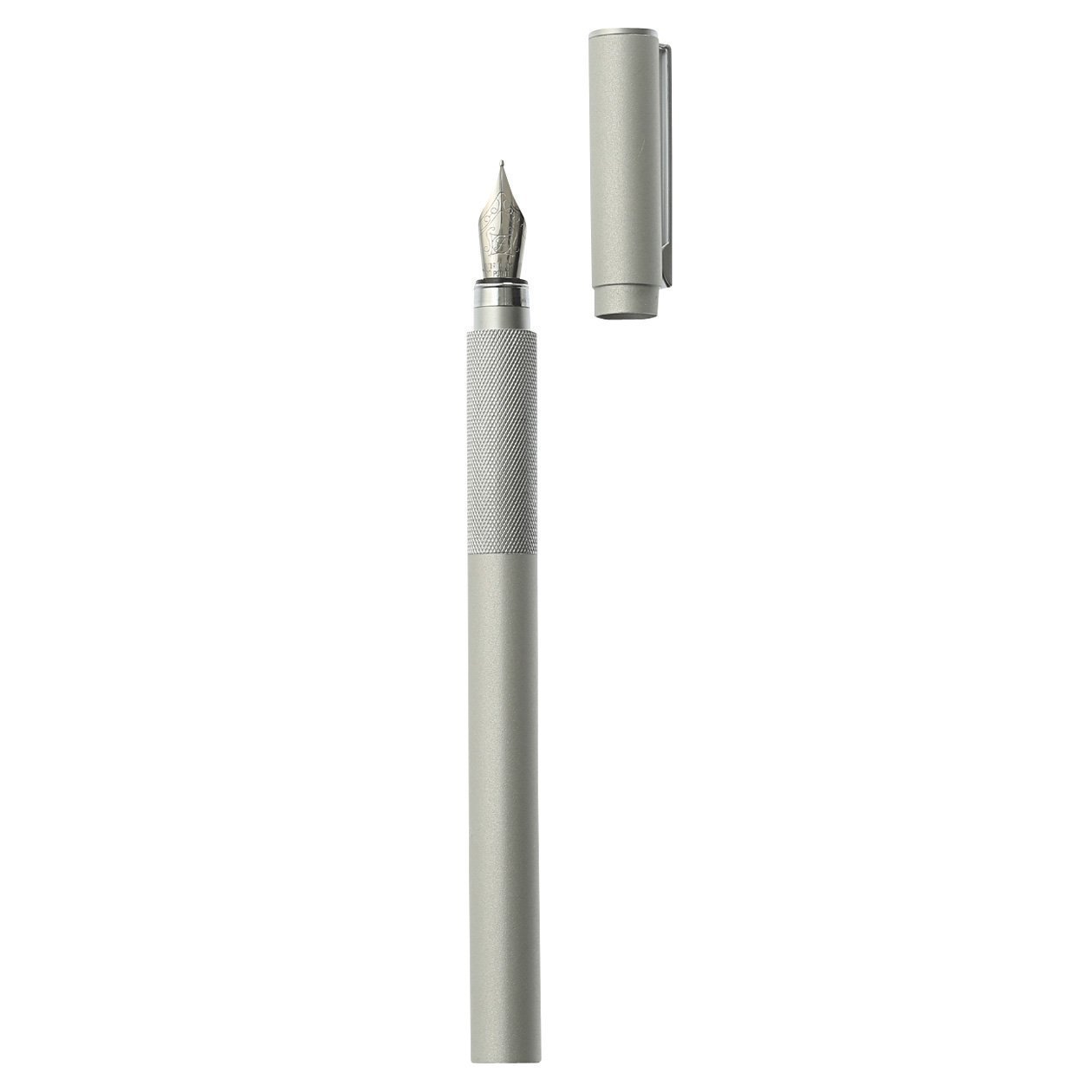 4 MUJI Aluminum Body Fountain Pen - Fine Nib - with 8 Refill Ink Cartridge
