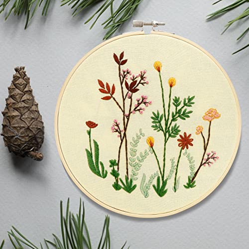Image of Bonroy 4 Sets Embroidery Set for Beginners, Art Craft, Easy Sewing Embroidery Kit Includes Embroidered Clothes with Patterns, Embroidery Hoops, Instruction Manual, Colorful Stitch Set (2 Most)