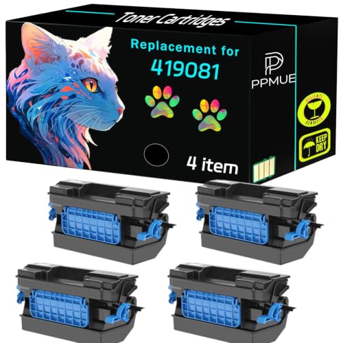 PPMUE High Yield 419081 Toner Cartridges Compatible for Ricoh IM 350F 350FSE Printers, Clearly Print (4 Pack Black)
