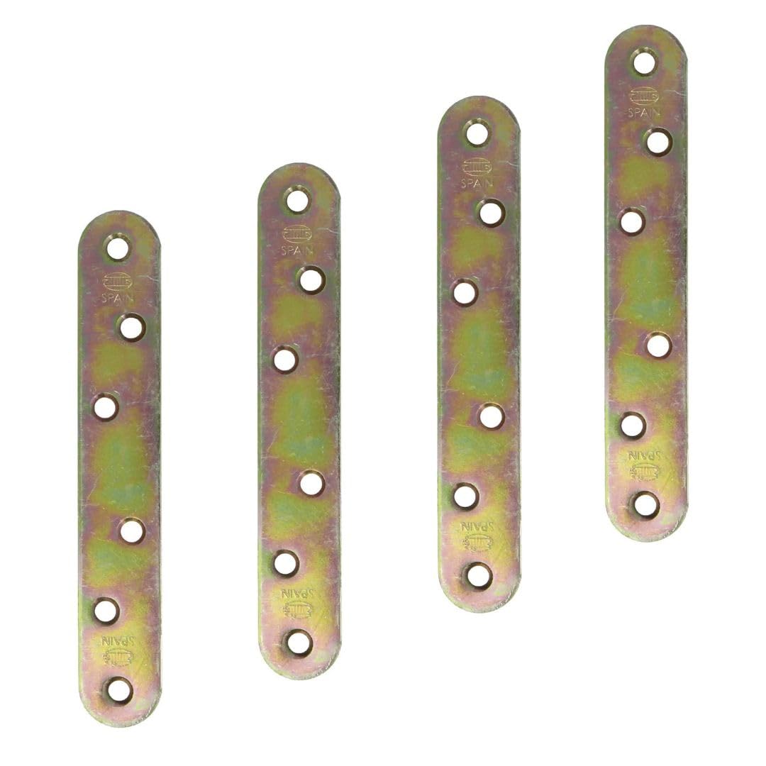 Amig - Pack of 4 Bichromated Steel Reinforcement Plates Mod.2, Multicoloured, 120 x 19 x 2 mm