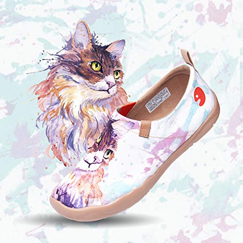 Image of UIN Women's Slip On Shoes Colorful Comfortable Lightweight Art Travel Sneakers Casual Floral Stylish Everyday Loafers