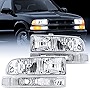 Nilight Headlight Assembly for 1998 1999 2000 2001 2002 2003 2004 2005 Chevy Blazer Headlights 1998-2004 Chevrolet S10 Pickup Replacement Headlamp Housing Bumper Lights, 2 Years Warranty