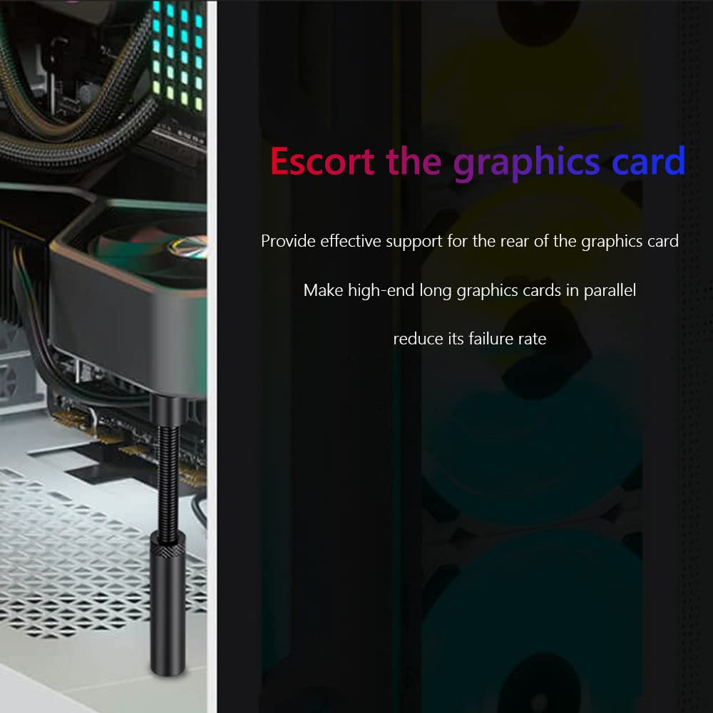 GOSER Grafische kaart GPU-houder ondersteuning verstelbare telescopische draaischroef aluminiumlegering grafische kaart houder Desktop (Plus