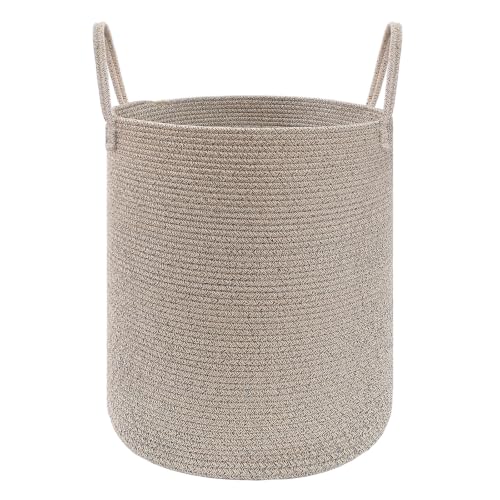 JMvicyroam 60L Cotton Rope Laundry Basket Hamper, Oatmeal