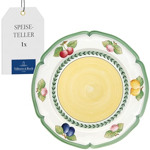 Villeroy & Boch - French Garden Fleurence Speiseteller 26,5 cm Bunt, Spülmaschinenfest, Mikrowellensicher, Essteller, Teller, Geschirr, Premium Porzellan