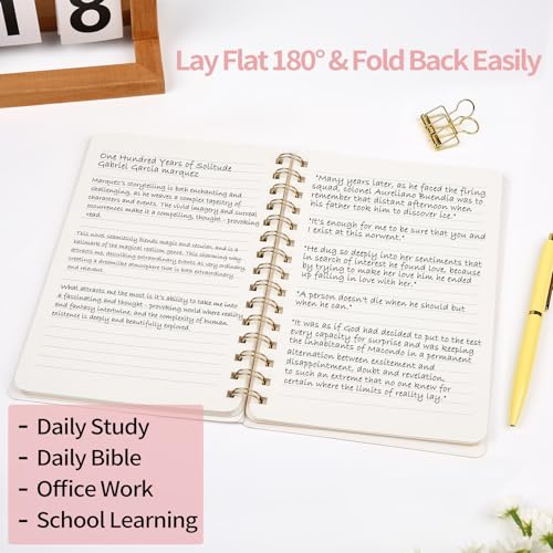 Image of Spiral Notebook-5.75 inch x 8.125 inch College Ruled Journal with Inner Pockets and 160 Pages,PU Leather Cover Business Journal, Twin-Wire Binding Notebook Perfect for Office & Home School Supplies 3 pack ArmyGreen ReefBlue Black