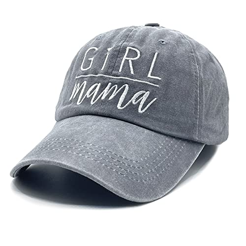 Nvjui Jufopl Embroidered Girl Mama Hat, Mom Baseball Cap­ For Women Distressed Adjustable Washed Dad Hats Gray #TOP1