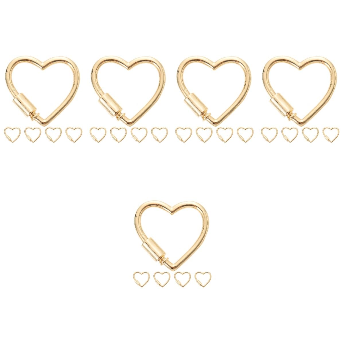 Operitacx 25pezzi Chiusure Per Collane e Bracciali Forma Di Cuore Connettori Fai Da Te Con Chiusura Sicura Accessori Per Creazioni Di Gioielli