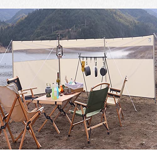 AMEPOO Camping Windbreaks，Beach Windshield Shelter, Outdoor Privacy Shield with Top Window, for Garden Charcoal Grills BBQ Picnic(White,7.2m)