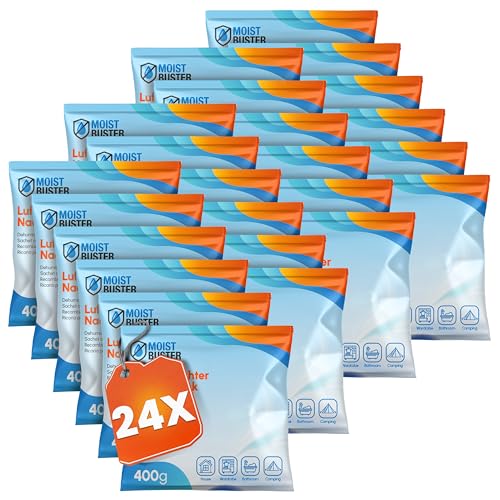 MoistBuster® Luftentfeuchter Nachfüllpack 24 x 400g - Sparset Luftentfeuchter Granulat - 24er Set Entfeuchter Granulat - Schimmel- und Geruchsschutz