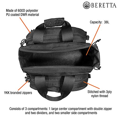 Beretta 38L Tactical High-Performance Easy-Access DWR Range Bag, Black