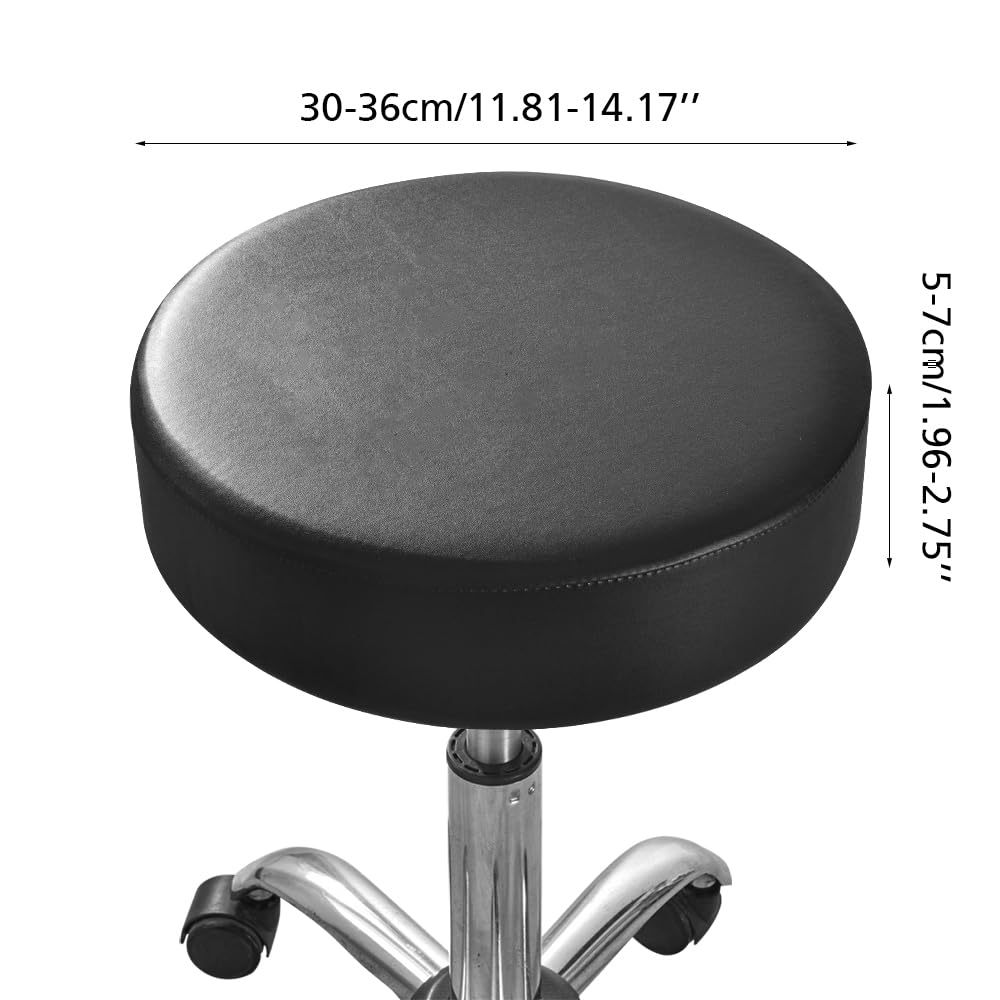 UICMNSI Fodera Coprisgabello Rotondo Con Schienale – 4 Pezzi Lavabili, Elastica E Antiscivolo Per Sgabelli Da Bar E Ufficio (1 Set Da 4)