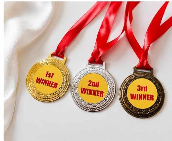 1st, 2nd, 3rd Designe Medals for Sport Copetetion Medals/Functions Medals/Throw Ball Medal/Cricket Medals/Volley Ball Medals (3 Medals with Ribbon)-image-37