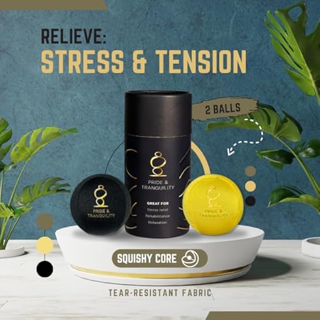 Pride & Tranquility Hand Therapy Exercise Stress Ball - Two-Density Stress Balls & Grip Strength Trainer for Adults for Anxiety Stress Relief