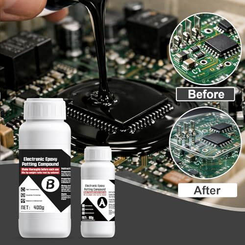 Gel isolant électrique noir étanche circuits imprimés et cartes de commande 480g