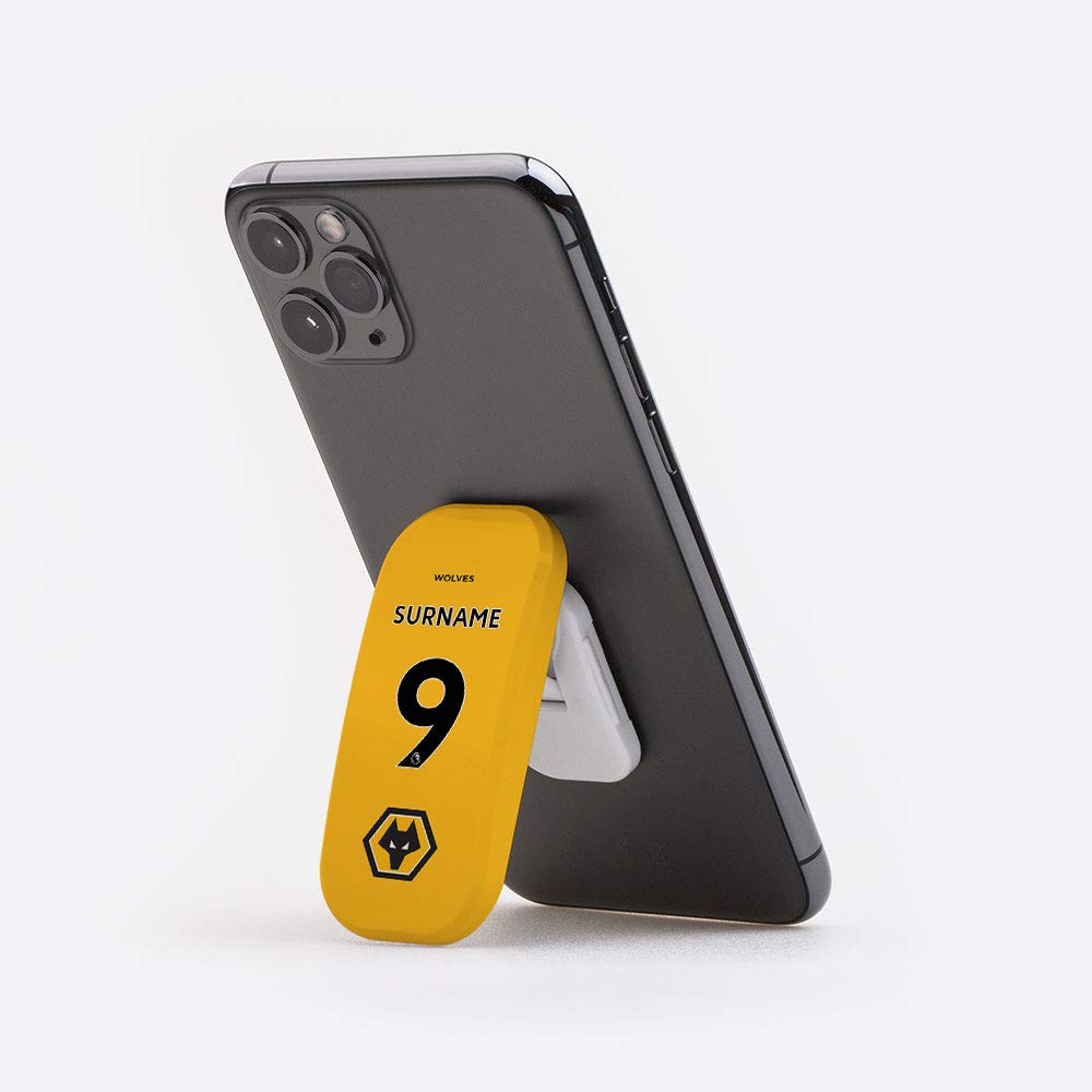 Personalised Wolverhampton Wanderers FC Back of Shirt Clickit Phone Stand and Holder